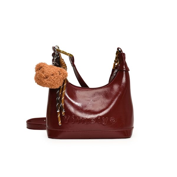 2025 Retro Textured Small Crossbody Bag for Women - Versatile Shiny Shoulder Handbag, Chic Fashion Accessory