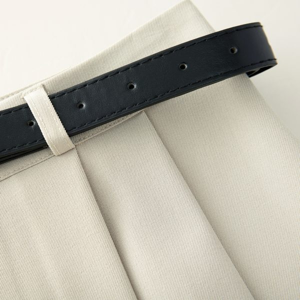 2025 Spring Apricot Pleated Midi Skirt for Women, High-End A-Line Design, Trendy Spring Fashion