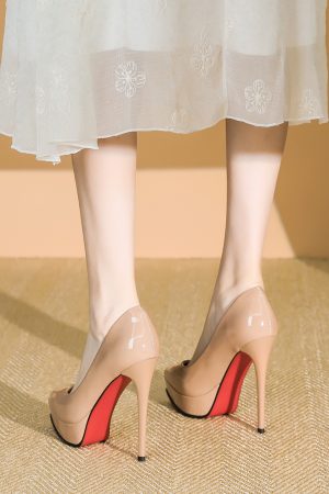 2025 Spring Women's Fashionable Stiletto High Heels 12CM Waterproof Platform Shoes for Elegant Style