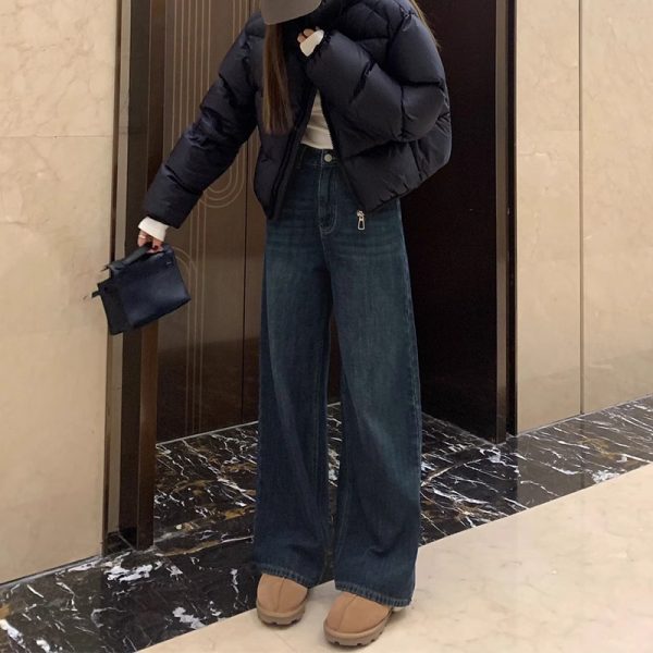 2025 Straight-Leg Jeans for Women, Narrow Wide-Leg Pants for Petite & Plus-Size, Slimming Loose Fit Fashion