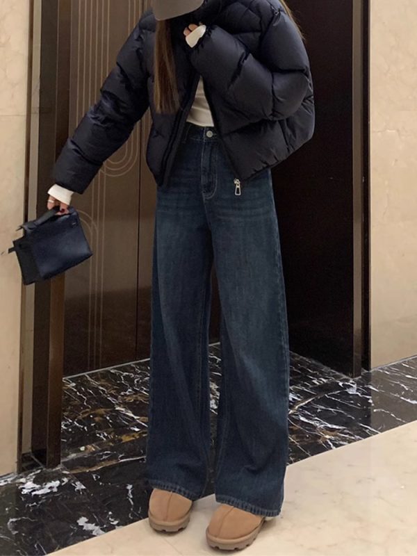 2025 Straight-Leg Jeans for Women, Narrow Wide-Leg Pants for Petite & Plus-Size, Slimming Loose Fit Fashion