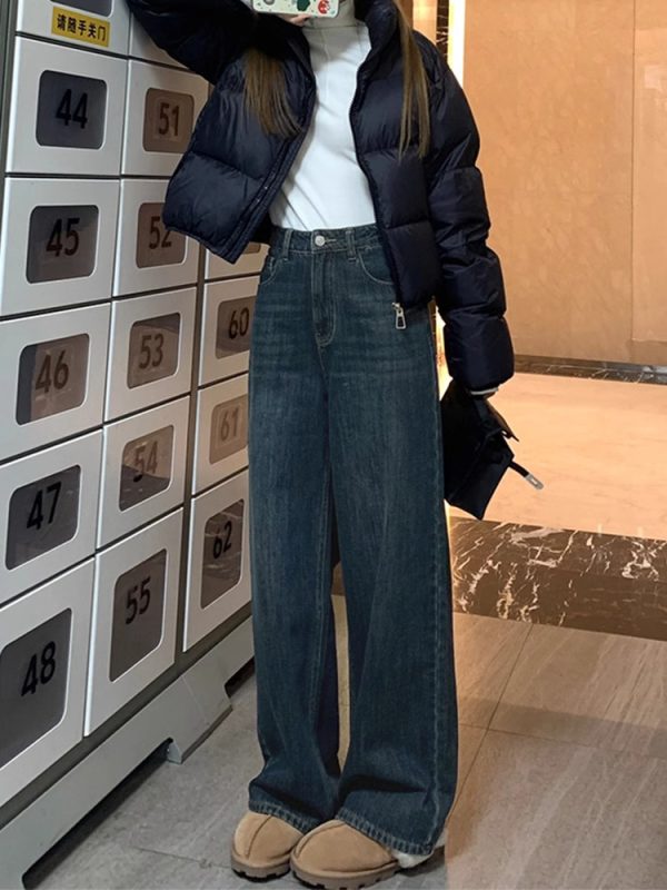 2025 Straight-Leg Jeans for Women, Narrow Wide-Leg Pants for Petite & Plus-Size, Slimming Loose Fit Fashion