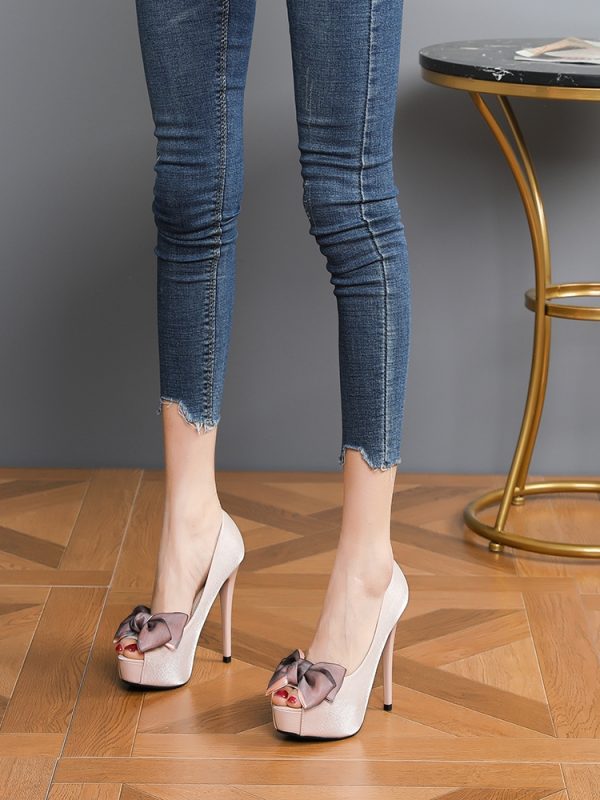 2025 Summer Ultra High Heel Women's Sexy Peep Toe 12CM Platform Shoes - Waterproof Fashion Heels