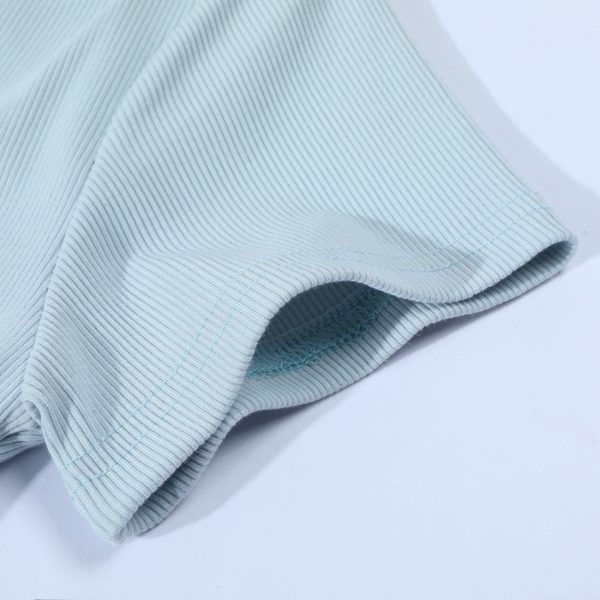 2025 Summer Women's Blue Off-Shoulder T-Shirt - Unique Short Sleeve Top, Trendy Casual Wear, Y2K Style