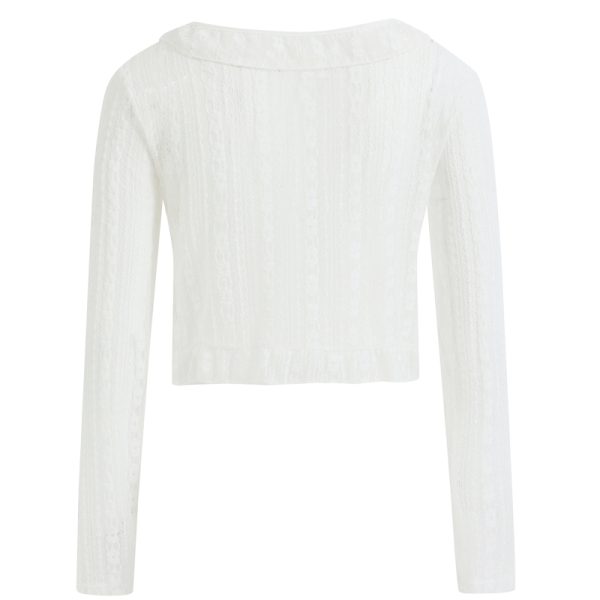 2025 Summer Women's Elegant Lace Cardigan Long Sleeve Outerwear - Trendy Layering Piece for Chic Style