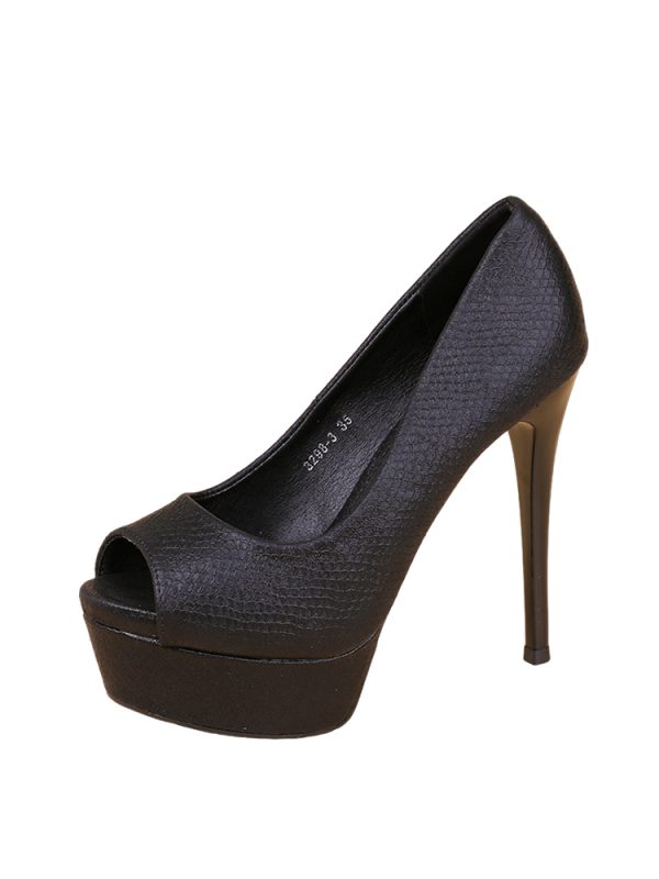 2025 Summer Women's High Heels Peep Toe Stiletto Platform Shoes - Sexy 12CM Waterproof Party Footwear