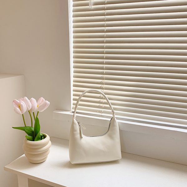 2025 Summer Women's Silver French-Style Baguette Shoulder Bag - Versatile High-End Niche Underarm Bag