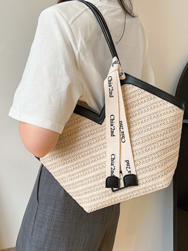 2025 Trendy Retro Hand-Woven Straw Tote Bag for Women - Large Capacity Versatile Shoulder Commuter Bag