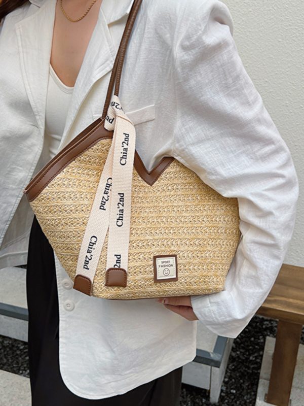 2025 Trendy Retro Hand-Woven Straw Tote Bag for Women - Large Capacity Versatile Shoulder Commuter Bag