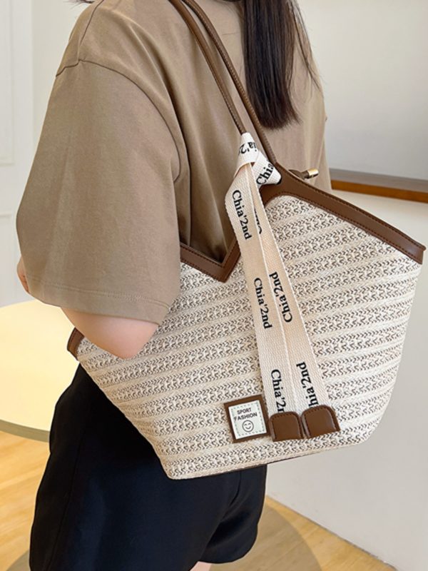 2025 Trendy Retro Hand-Woven Straw Tote Bag for Women - Large Capacity Versatile Shoulder Commuter Bag