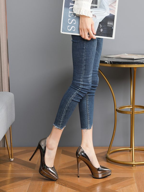 2025 Ultra High Heel Women's Stiletto Shoes, Sexy Pointed Toe 12CM Platform Heels, Versatile Night Out Footwear