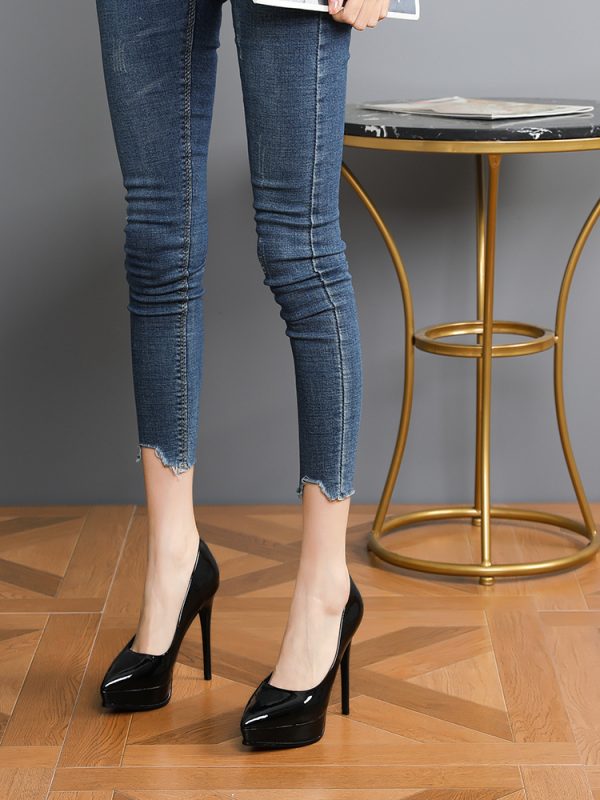 2025 Ultra High Heel Women's Stiletto Shoes, Sexy Pointed Toe 12CM Platform Heels, Versatile Night Out Footwear