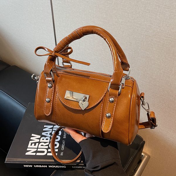 2025 Women's High-End Ballet Bowling Bag - Sweet Cool Crossbody Boston Handbag for Chic Fashion Style