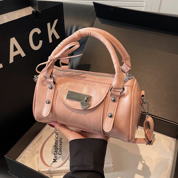 2025 Women's High-End Ballet Bowling Bag - Sweet Cool Crossbody Boston Handbag for Chic Fashion Style
