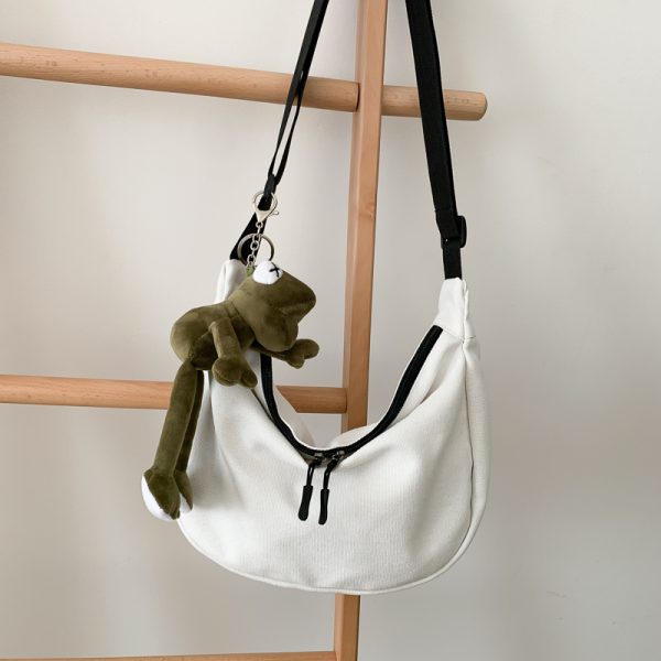 2025 Women's Large Capacity Canvas Shoulder Crossbody Bag - Solid Color Versatile Casual Style