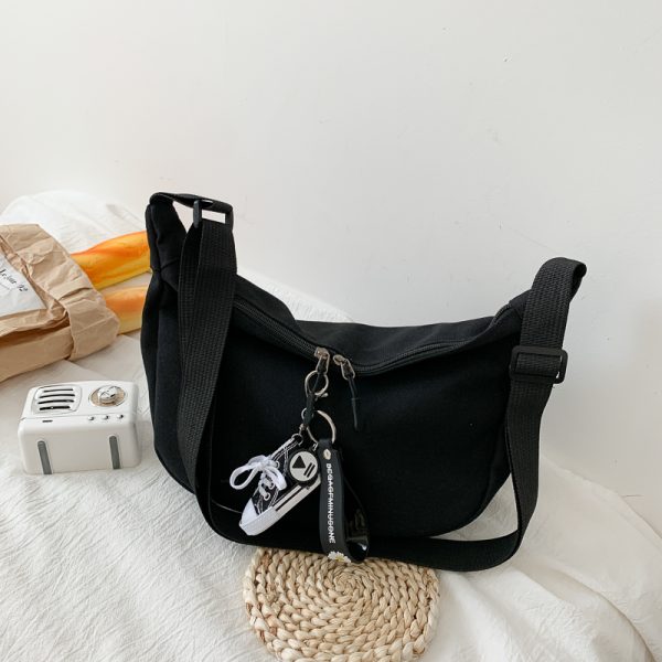 2025 Women's Large Capacity Canvas Shoulder Crossbody Bag - Solid Color Versatile Casual Style