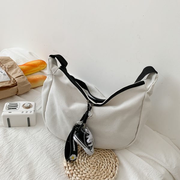 2025 Women's Large Capacity Canvas Shoulder Crossbody Bag - Solid Color Versatile Casual Style