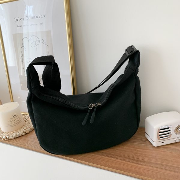 2025 Women's Large Capacity Canvas Shoulder Crossbody Bag - Solid Color Versatile Casual Style