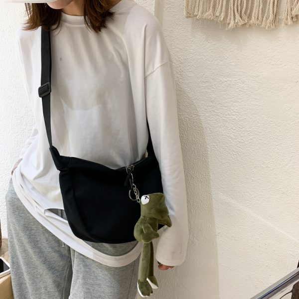 2025 Women's Large Capacity Canvas Shoulder Crossbody Bag - Solid Color Versatile Casual Style