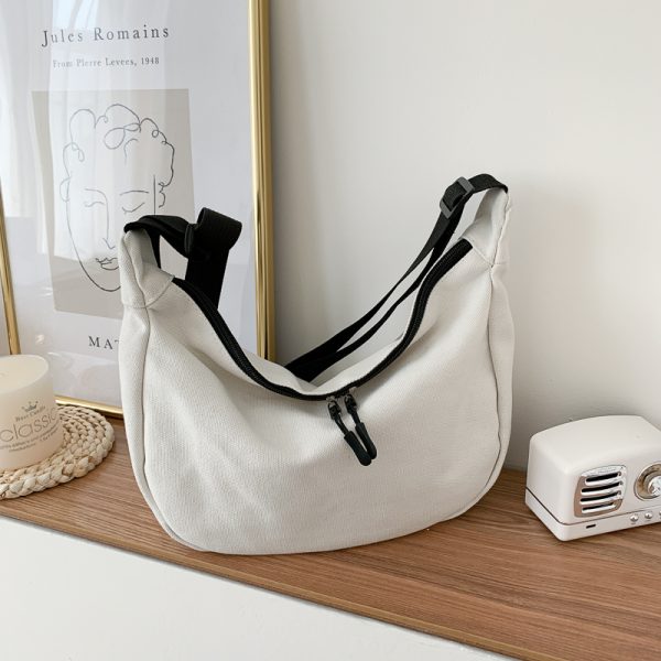 2025 Women's Large Capacity Canvas Shoulder Crossbody Bag - Solid Color Versatile Casual Style