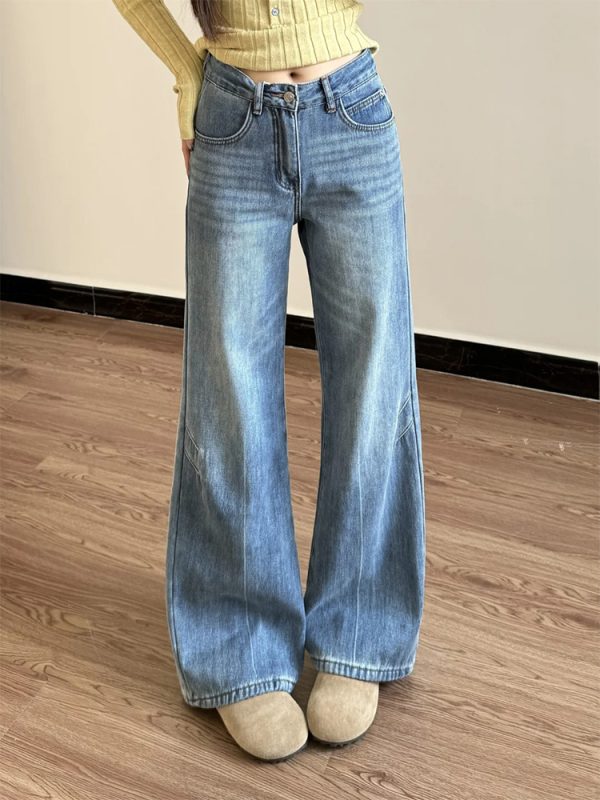2025 Women's Plus Size Cowboy Flared Pants, High Waist Straight Loose Trousers for Curvy Girls, Trendy Western Style