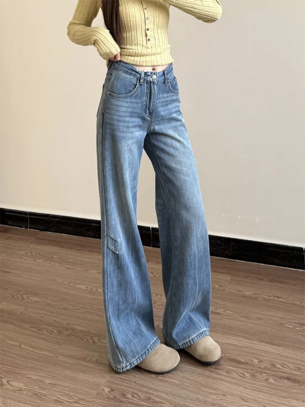 2025 Women's Plus Size Cowboy Flared Pants, High Waist Straight Loose Trousers for Curvy Girls, Trendy Western Style