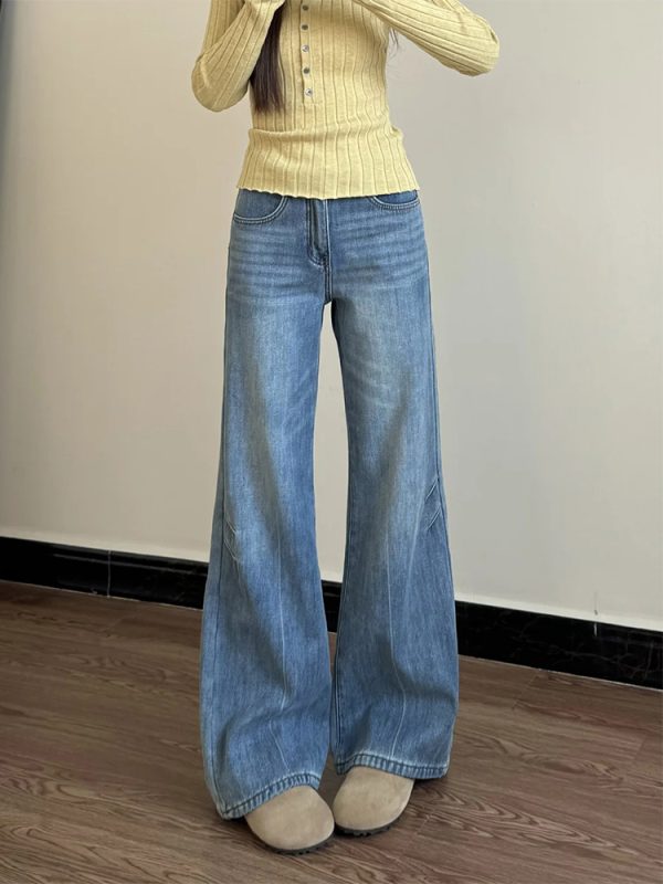 2025 Women's Plus Size Cowboy Flared Pants, High Waist Straight Loose Trousers for Curvy Girls, Trendy Western Style