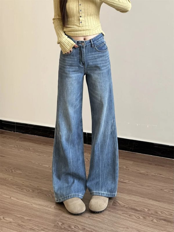 2025 Women's Plus Size Cowboy Flared Pants, High Waist Straight Loose Trousers for Curvy Girls, Trendy Western Style