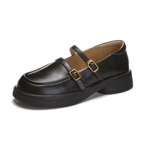 3.2 cm Soft Sole Genuine Leather Mary Jane Shoes for Women - Italian Style Comfortable Spring Footwear
