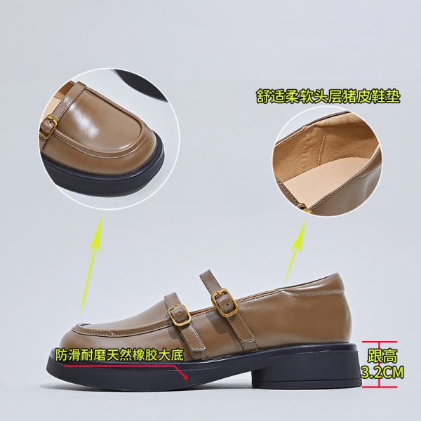 3.2 cm Soft Sole Genuine Leather Mary Jane Shoes for Women - Italian Style Comfortable Spring Footwear