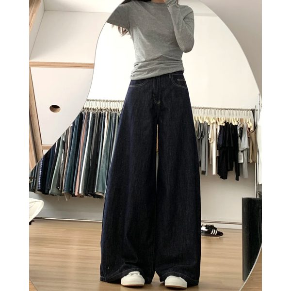 A-Line Wide-Leg Denim Pants for Women, Loose Fit, Casual Style, Flattering for Pear-Shaped Figures, 2025 Trendy Fashion