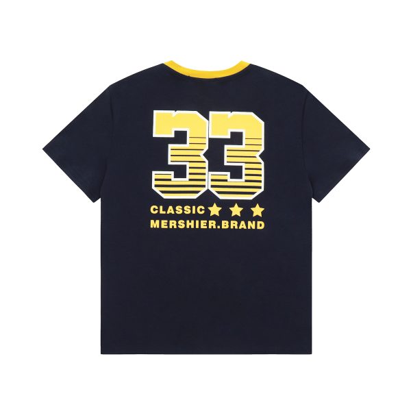 American College Style Printed Short-Sleeve T-Shirt for Women - Summer Slim-Fit Three-Stripe Sports Top