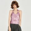 American Retro Backless Halter Tank Top for Women - Slimming, Waist-Cinching Summer Design