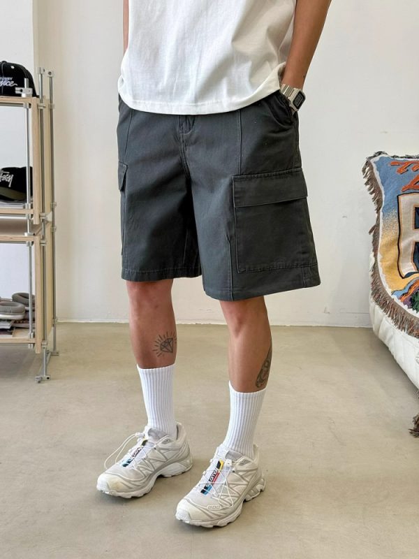 American Retro Distressed Work Shorts for Men and Women - Summer High Street Loose Casual Straight-Leg Five-Point Shorts