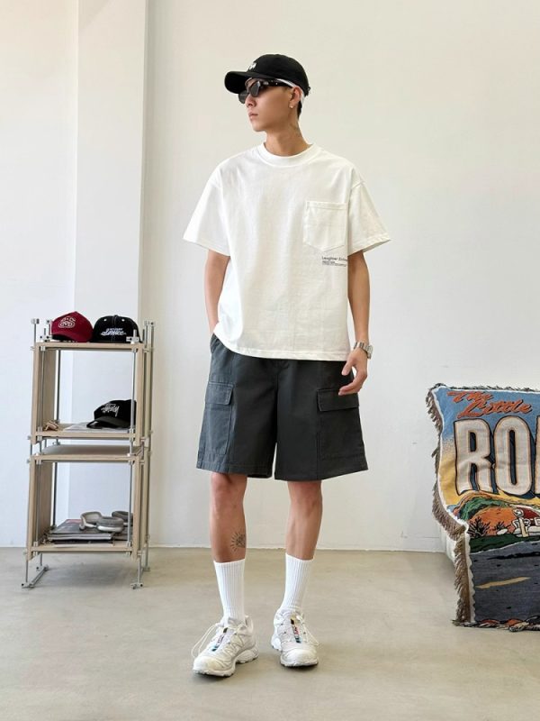 American Retro Distressed Work Shorts for Men and Women - Summer High Street Loose Casual Straight-Leg Five-Point Shorts