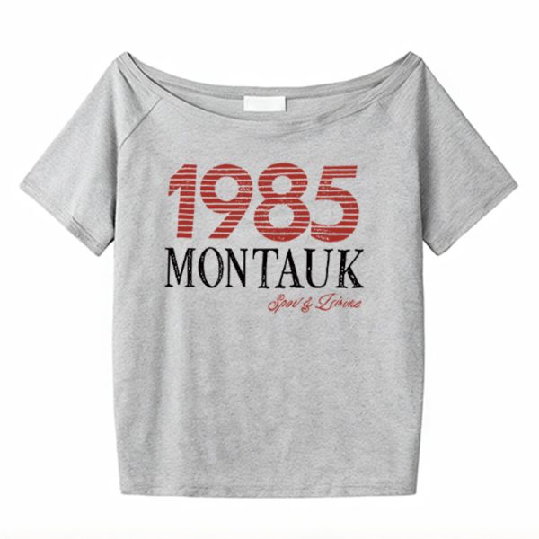 American Retro Off-Shoulder T-Shirt for Women, Summer Letter Print, Oversized Loose Short Sleeve, Trendy Y2K Shoulder-Baring Top