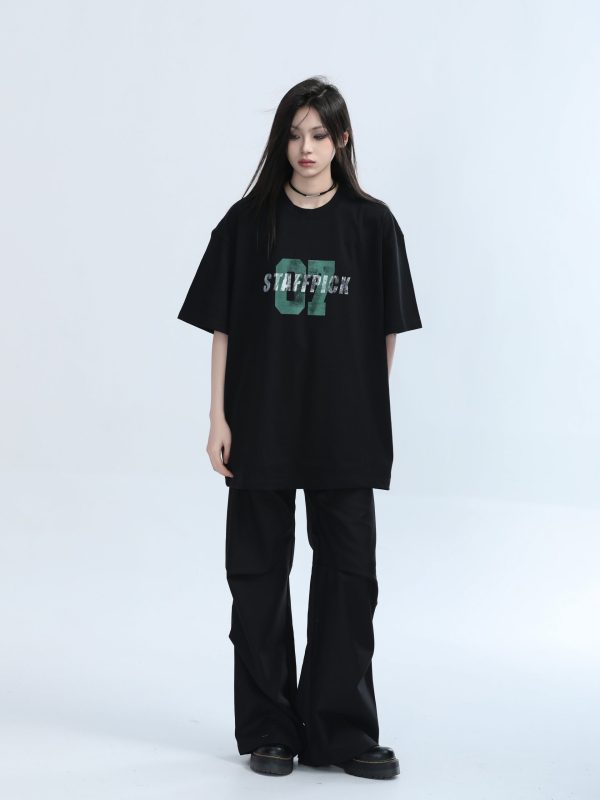 American Retro Pleated Black Casual Pants for Women - Niche Loose Straight Wide-Leg Design, Vintage Style, Comfortable Fit