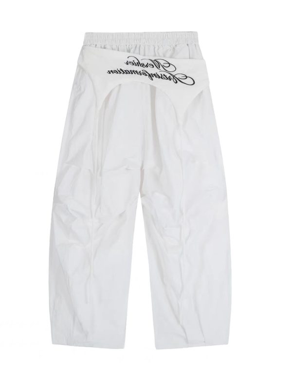 American Retro Pleated Wide-Leg Cargo Pants for Men and Women - Trendy High Street Casual Sportswear