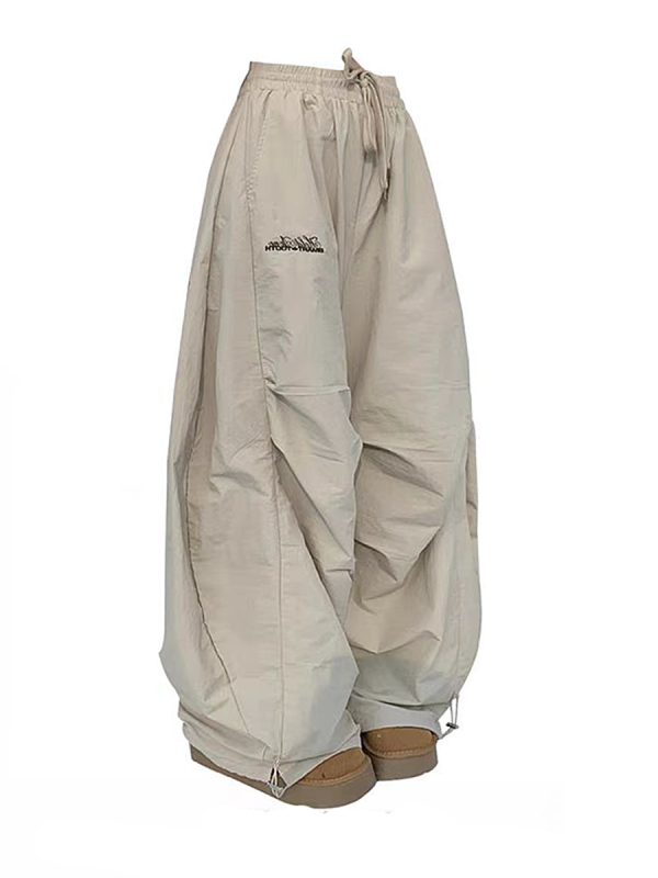 American Retro Pleated Wide-Leg Work Pants for Women - Casual Loose Drape Summer Style
