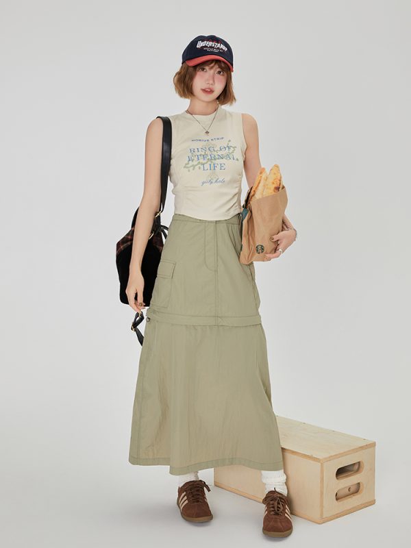 American Retro Printed Camisole for Women - Summer Spicy Short Top with Girly Vibe - Y2K Style