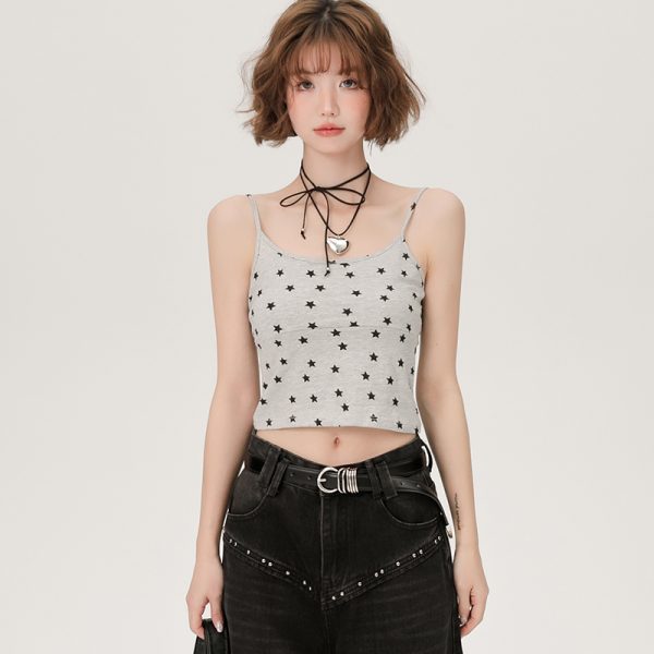 American Retro Spicy Girl Slim Fit Camisole for Women - Summer Niche Small Top