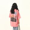American Retro Street Scenery Printed Short-Sleeve T-Shirt for Men and Women - Loose Versatile Summer Couple Top