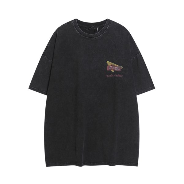 American Retro Street Scenery Printed Short-Sleeve T-Shirt for Men and Women - Loose Versatile Summer Couple Top