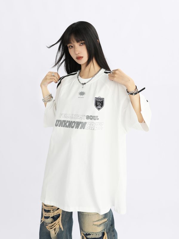 American Retro Striped Oversized Short-Sleeve T-Shirt for Women - Summer Trendy Couple Top, 90s Style, Casual Streetwear
