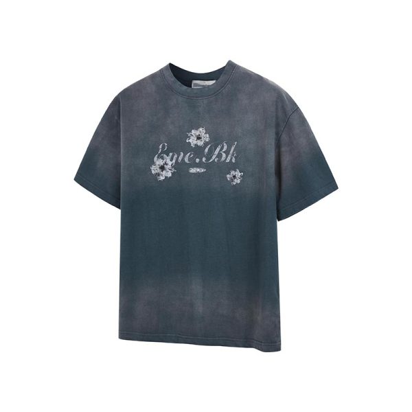 American Retro Washed Gradient Heavyweight Short-Sleeve T-Shirt for Women - Summer Versatile Loose Fit Top, Y2K Style