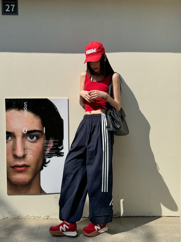 American Retro Wide-Leg Workwear Pants for Women - Light Fabric Dark Blue Casual Slimming Long Pants for Spring and Summer