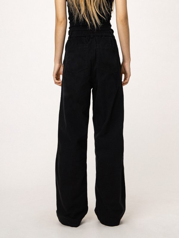American-Style Black Straight-Leg Casual Pants for Women - Versatile Commuting Trousers - Cleanfit Long Pants
