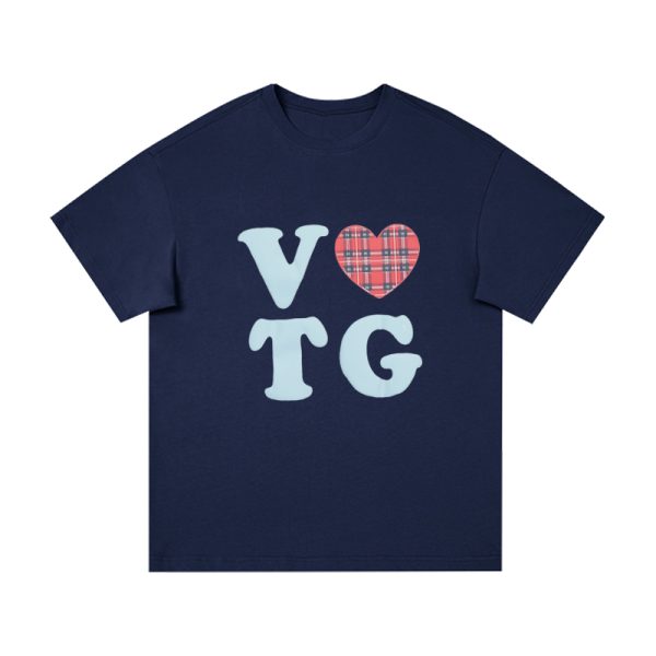 American Style Oversized Short Sleeve Women's Summer Heart Letter Print Loose Round Neck T-Shirt | High Street Fashion