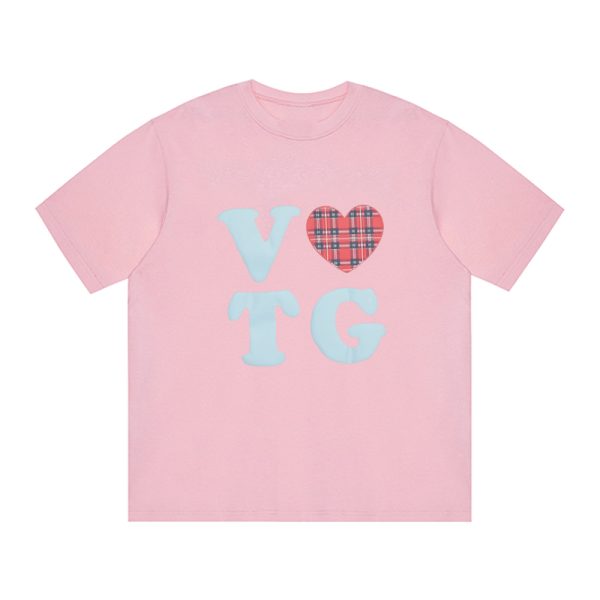 American Style Oversized Short Sleeve Women's Summer Heart Letter Print Loose Round Neck T-Shirt | High Street Fashion