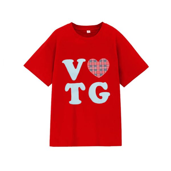 American Style Oversized Short Sleeve Women's Summer Heart Letter Print Loose Round Neck T-Shirt | High Street Fashion